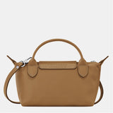 Mini Leder-Longchamp Tasche – Braun