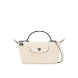 Mini Leder-Longchamp Tasche – Weiß