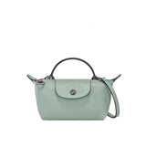 Mini Leder-Longchamp Tasche – Hellblau