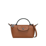 Mini Leder-Longchamp Tasche – Braun